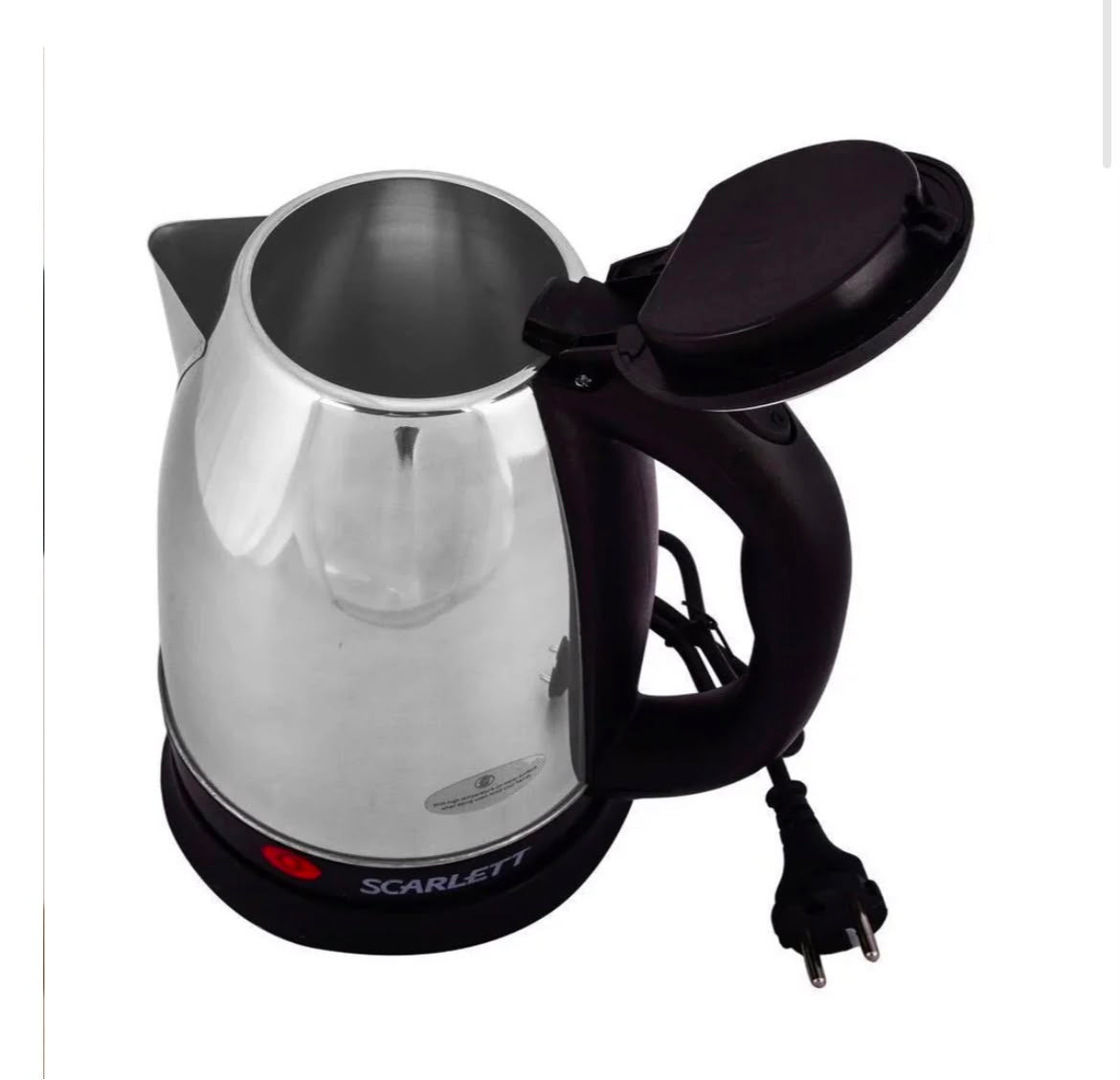 Cana Fierbator din Inox, 1500W, 2L, Cu Declinare Automata, Inox/Negru