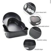 Set 3 Forme pentru Prajituri - Rotunda, Patrata si Inima