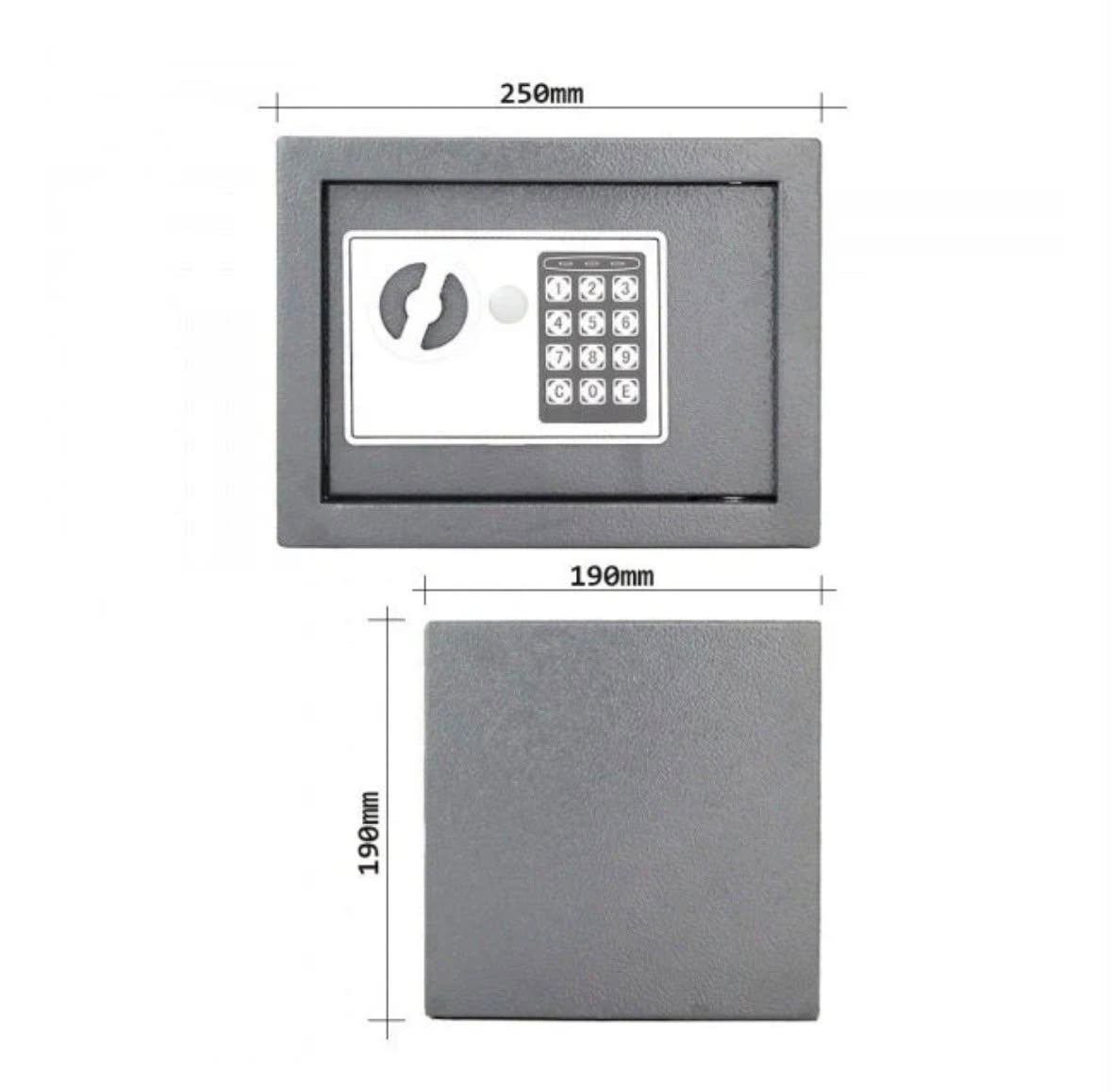 Seif Electronic Premium din Otel Rezistent – inchidere Digitala cu Cod PIN și Cheie de Rezerva