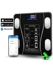 Cantar corporal cu ecran digital lluminat, aplicatie smart, compatibil android/los