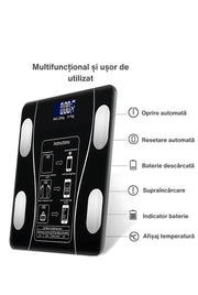 Cantar corporal cu ecran digital lluminat, aplicatie smart, compatibil android/los