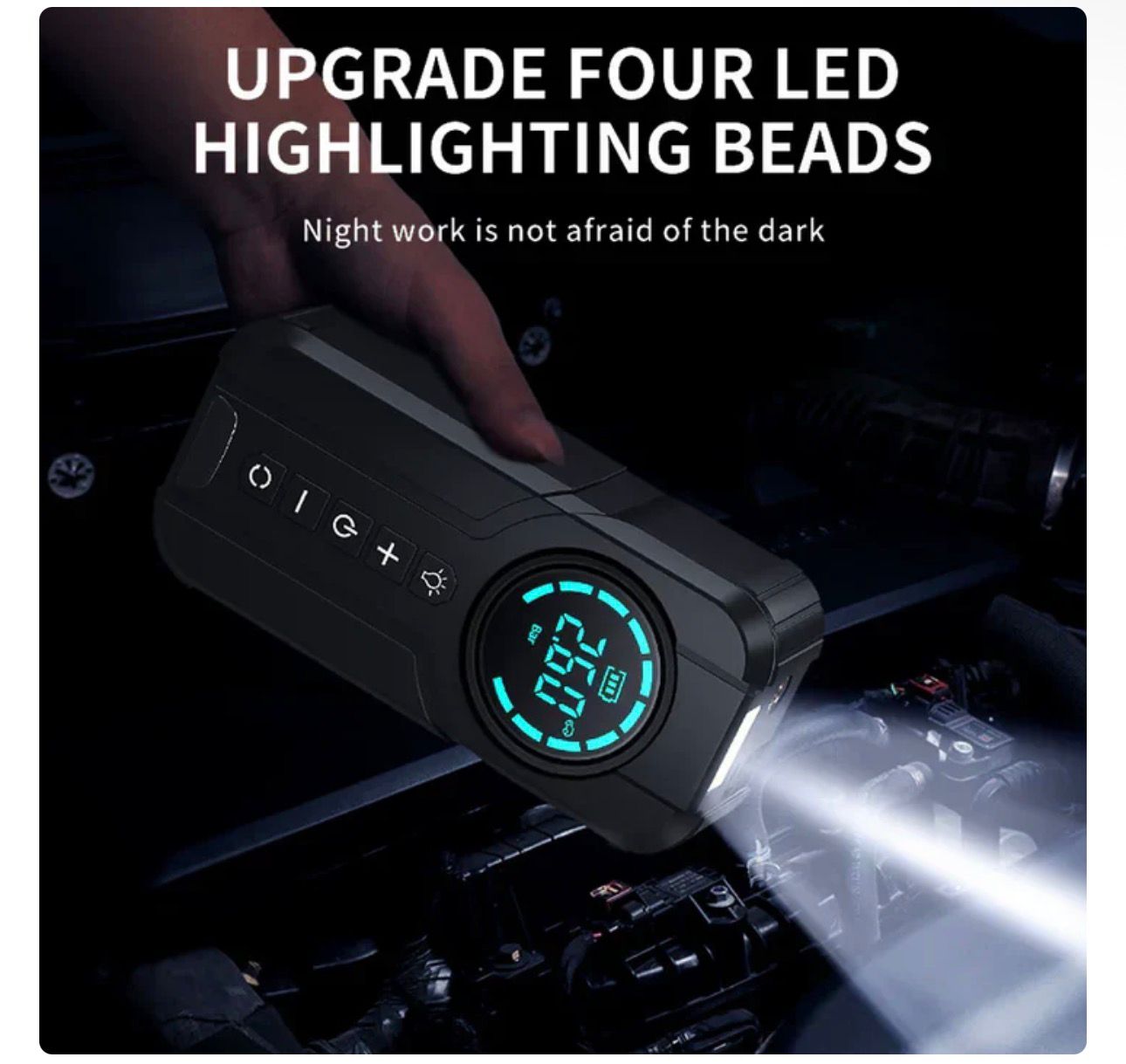 Compresor Auto Multifuncțional 5 în 1, Pornire de Urgență, Power Bank, Afișaj Digital, Lanternă LED și Umflare Anvelope, Baterie Externă Inclusă
Preț de vânzare 239,99 lei
Preț întreg