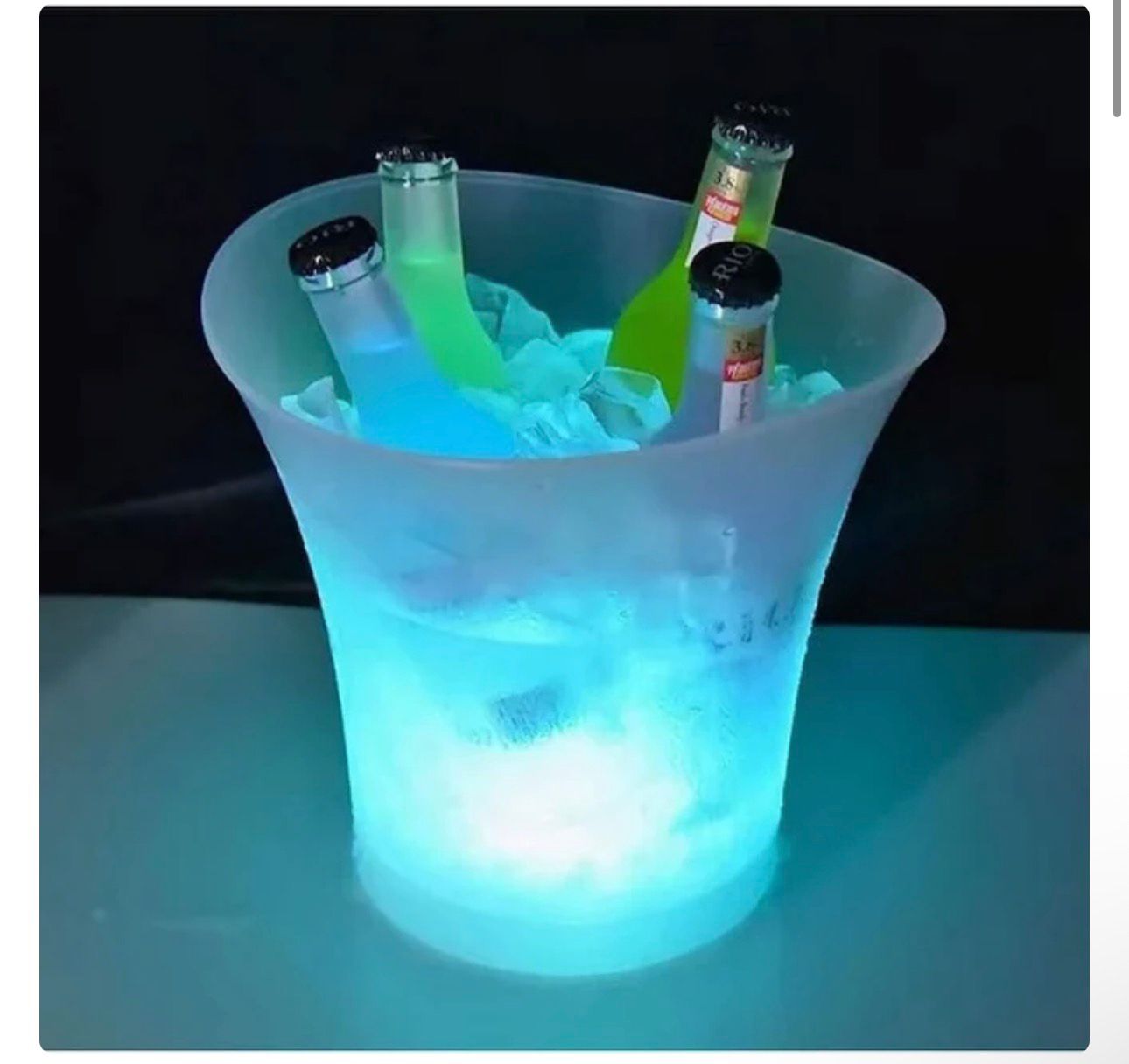 Frapieră gheață 5L cu iluminare LED și boxă wireless integrată, plastic translucid