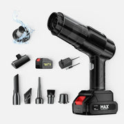 Aspirator și suflantă portabilă 4 în 1, fără fir, acumulator, motor brushless, 6 duze incluse