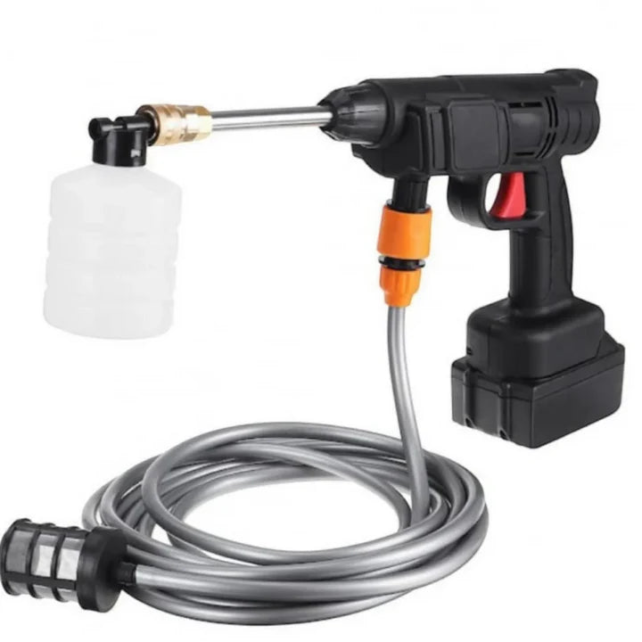 Aparat de spălat cu presiune portabil 48V, 30 bar, 8 l/min, 1 acumulator, lance și recipient spumă