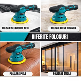 Aparat Polish Auto Profesional 48V cu 2 Acumulatori și 8 Viteze