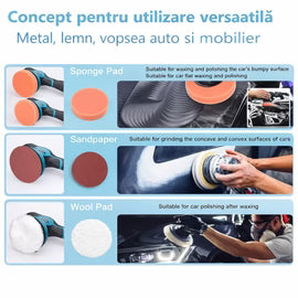Aparat Polish Auto Profesional 48V cu 2 Acumulatori și 8 Viteze