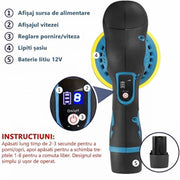 Aparat Polish Auto Profesional 48V cu 2 Acumulatori și 8 Viteze