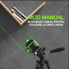 Nivelă Laser 4D cu 16 Linii, Precizie Profesională cu Trepied și Telecomandă
